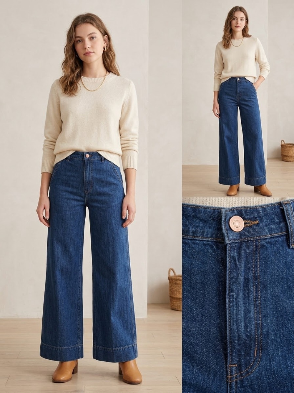 J.Crew High Rise Wide Leg Trouser Jeans Size 29 Dark Wash Denim